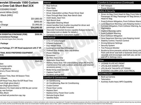 Used 2024 Chevrolet Silverado 1500 Custom Trail Boss w/ LPO, Dark Essentials Package AWD/4WD image 3