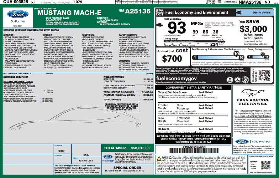 Used 2022 Ford Mustang Mach-E Premium AWD/4WD image 3