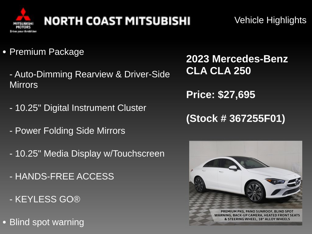 Used 2023 Mercedes-Benz CLA 250 4MATIC w/ Premium Package image 2