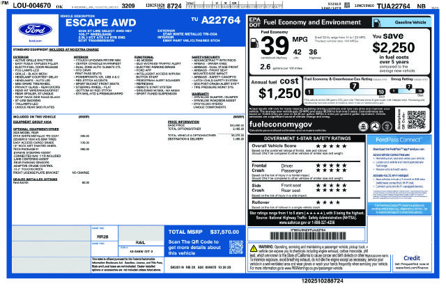 Used 2026 Ford Escape ST-Line Select w/ Tech Pack #1 AWD/4WD image 2