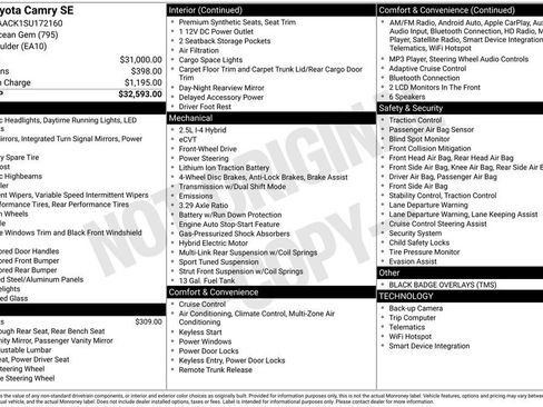 Used 2025 Toyota Camry SE image 2