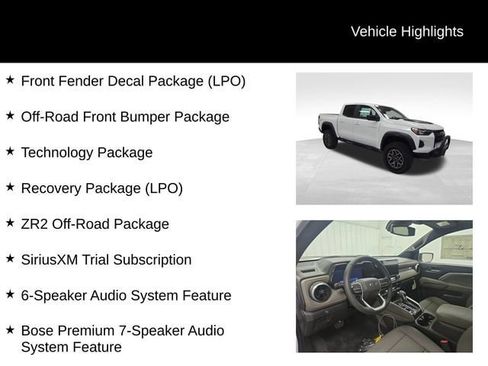 New 2025 Chevrolet Colorado ZR2 w/ Off-Road Front Bumper Package AWD/4WD image 27
