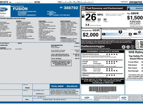 Used 2014 Ford Fusion Titanium FWD image 1