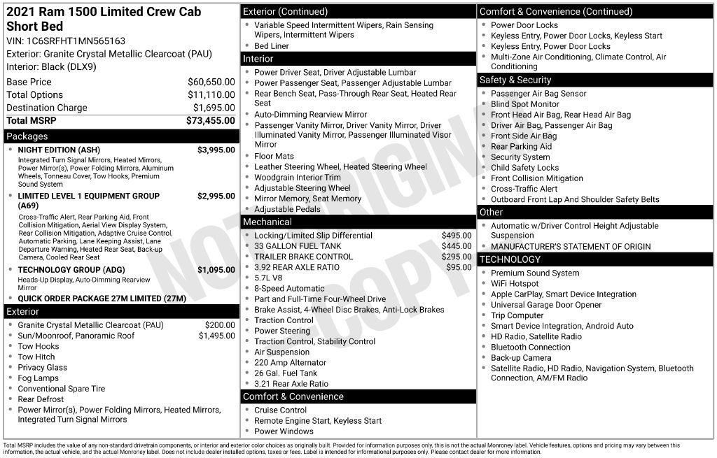 Used 2021 RAM 1500 Limited w/ Night Edition AWD/4WD image 4