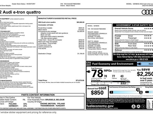 Used 2022 Audi e-tron Premium w/ Convenience Plus Package image 2