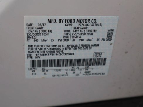 Used 2017 Ford Explorer Limited w/ Equipment Group 301A FWD image 32