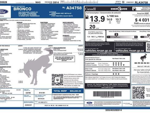 Used 2024 Ford Bronco Badlands w/ Sasquatch Package AWD/4WD image 35