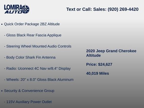Used 2020 Jeep Grand Cherokee Altitude AWD/4WD image 7