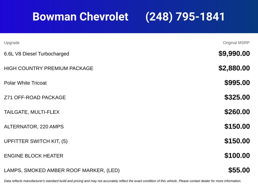 New 2026 Chevrolet Silverado 2500 High Country w/ High Country Premium Package AWD/4WD image 5