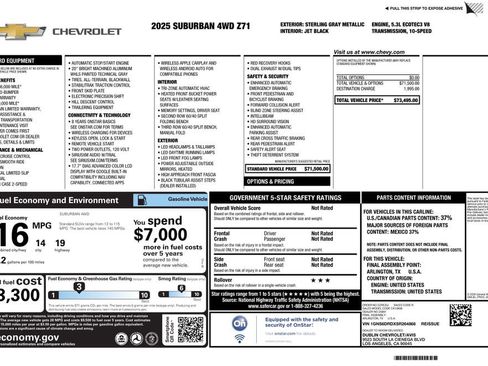 Used 2025 Chevrolet Suburban Z71 image 5