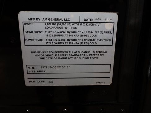 Used 2006 HUMMER H1 4-Door Wagon image 36