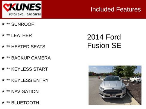 Used 2014 Ford Fusion SE w/ Equipment Group 202A FWD image 2