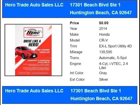 Used 2014 Honda CR-V EX-L image 2