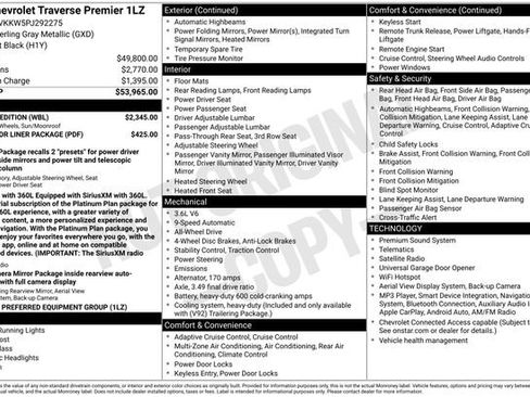 Used 2023 Chevrolet Traverse Premier w/ Redline Edition AWD/4WD image 53