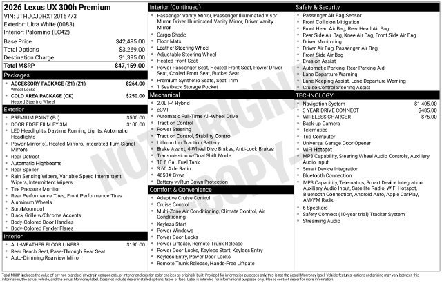 Certified 2026 Lexus UX 300h AWD w/ Accessory Package (Z1) image 38