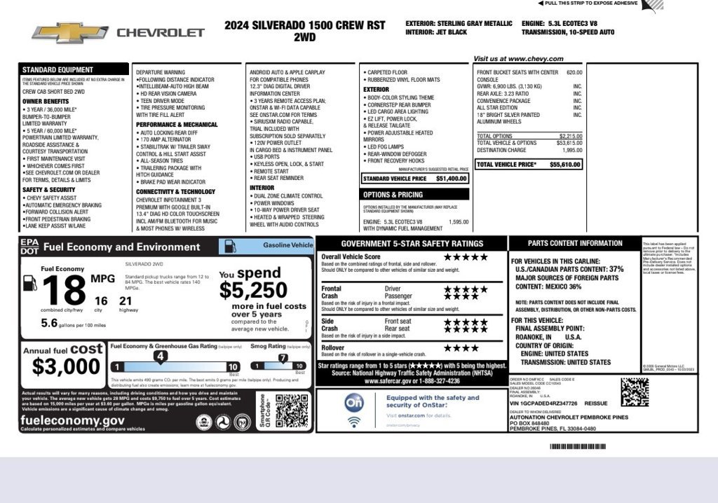 Used 2024 Chevrolet Silverado 1500 RST RWD image 54
