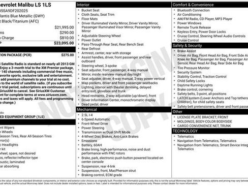 Used 2013 Chevrolet Malibu LS w/ Protection Package image 10