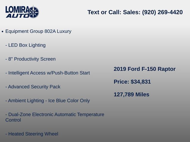 Used 2019 Ford F150 Raptor w/ Equipment Group 802A Luxury AWD/4WD image 8