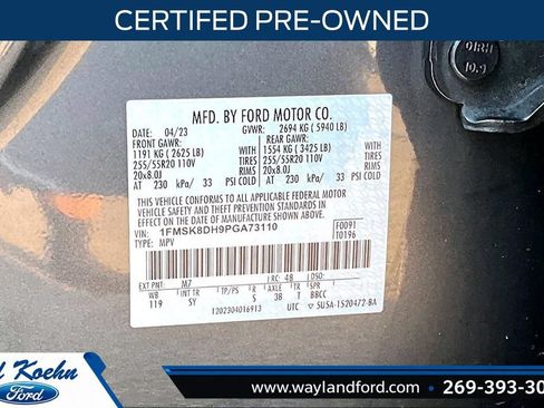 Certified 2023 Ford Explorer XLT w/ Equipment Group 202A AWD/4WD image 34