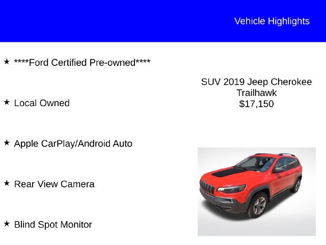 Used 2019 Jeep Cherokee Trailhawk AWD/4WD image 2