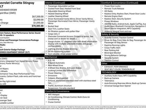 Used 2021 Chevrolet Corvette Stingray Preferred Cpe w/ 2LT image 4