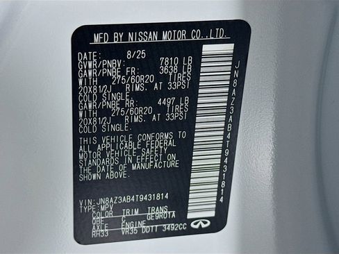 New 2026 INFINITI QX80 Pure w/ Cargo Package image 44