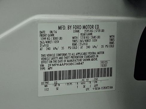 Used 2016 Ford Edge Sport w/ Equipment Group 401A image 30