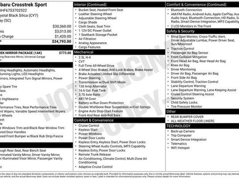 Certified 2025 Subaru Crosstrek 2.5i Sport w/ Crosstrek Mirror Package image 22