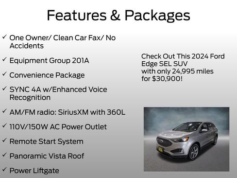 Certified 2024 Ford Edge SEL w/ Convenience Package AWD/4WD image 4
