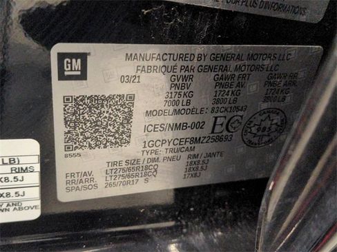 Used 2021 Chevrolet Silverado 1500 Custom Trail Boss image 26