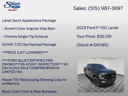 Used 2023 Ford F150 Lariat w/ Equipment Group 502A High AWD/4WD image 26