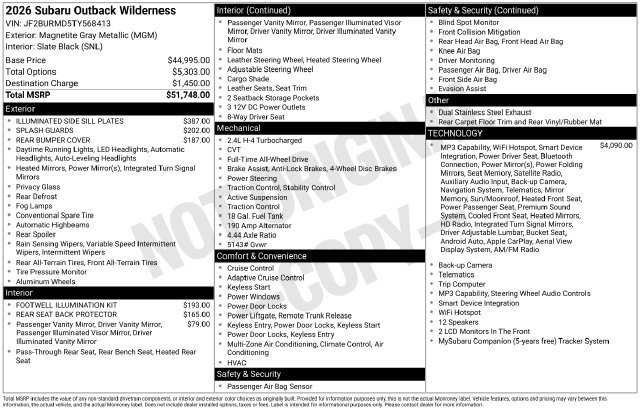 New 2026 Subaru Outback Wilderness AWD/4WD image 36