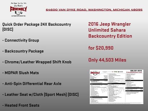Used 2016 Jeep Wrangler Unlimited Sahara AWD/4WD image 3