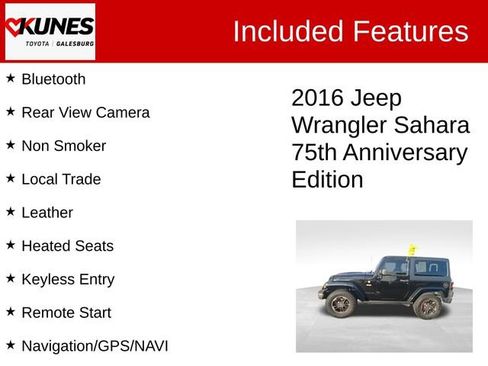 Used 2016 Jeep Wrangler Sahara image 2
