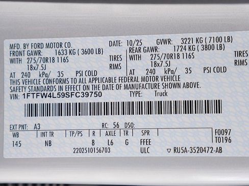 New 2025 Ford F150 Tremor w/ Equipment Group 402A High image 47