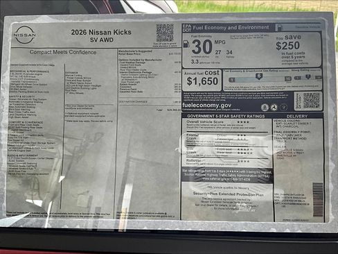 New 2026 Nissan Kicks SV w/ Interior Electronics Package AWD/4WD image 14