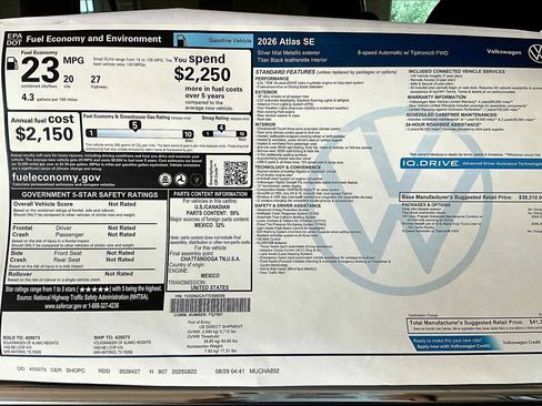 New 2026 Volkswagen Atlas SE image 19