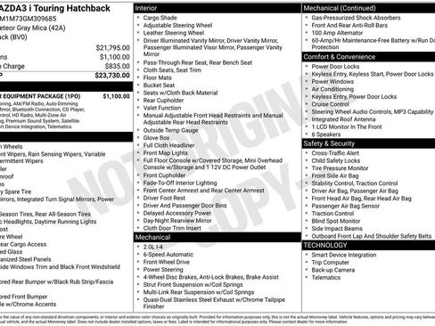 Used 2016 MAZDA MAZDA3 i Touring w/ Popular Equipment Package FWD image 3