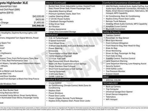 Used 2023 Toyota Highlander XLE FWD image 7