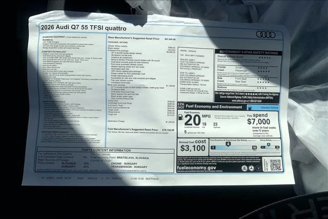 New 2026 Audi Q7 3.0T Premium Plus AWD/4WD image 12