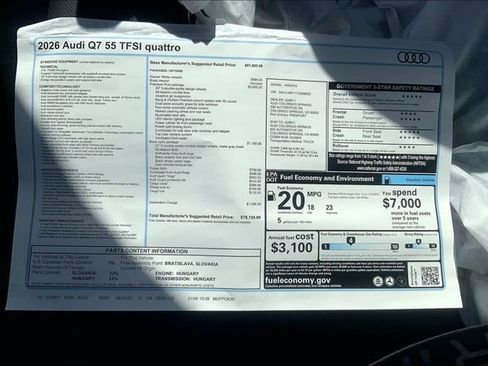 New 2026 Audi Q7 3.0T Premium Plus image 12