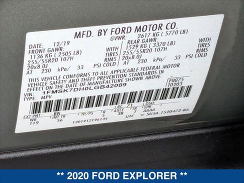 Used 2020 Ford Explorer XLT w/ Equipment Group 202A RWD image 22