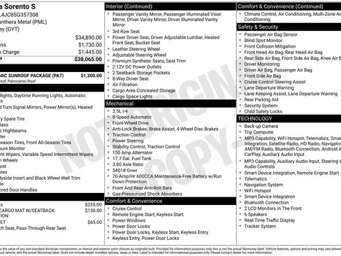 Used 2025 Kia Sorento S w/ Panoramic Sunroof Package FWD image 13