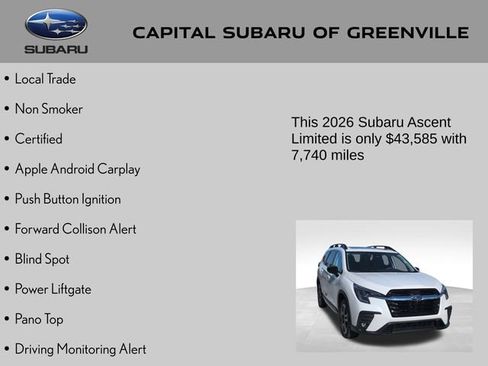 Used 2026 Subaru Ascent Limited AWD/4WD image 9