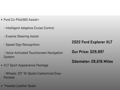 Used 2022 Ford Explorer XLT w/ Equipment Group 202A image 12