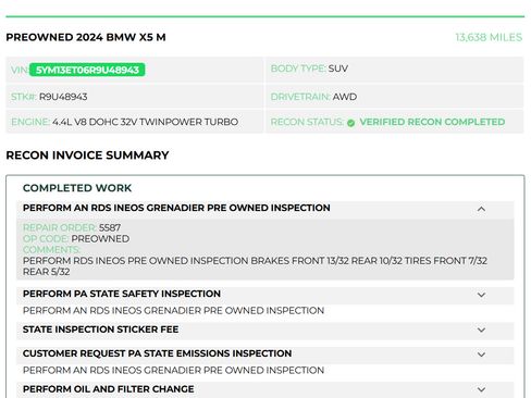 Used 2024 BMW X5 M Competition w/ Executive Package AWD/4WD image 6