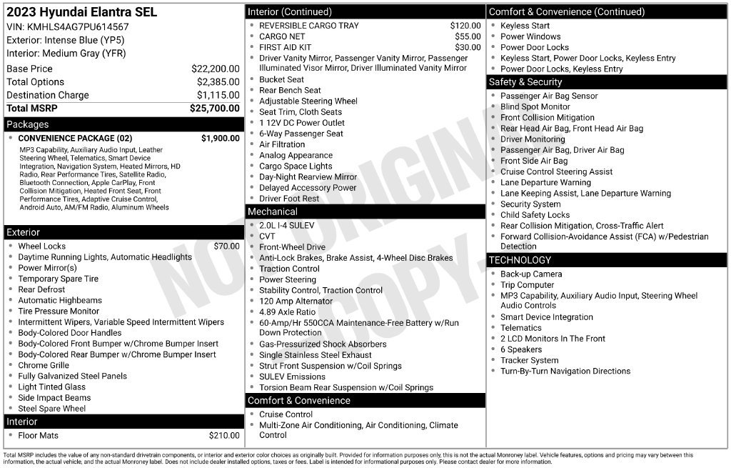 Used 2023 Hyundai Elantra SEL w/ Convenience Package FWD image 50