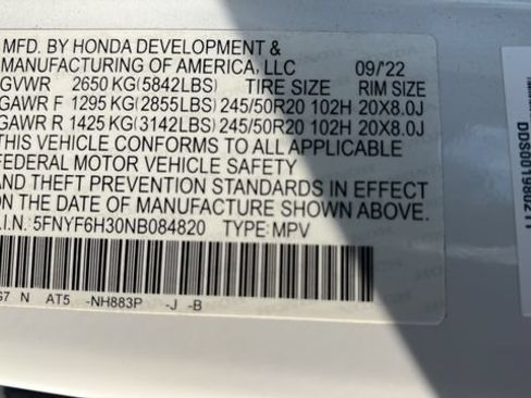 Used 2022 Honda Pilot Sport image 15