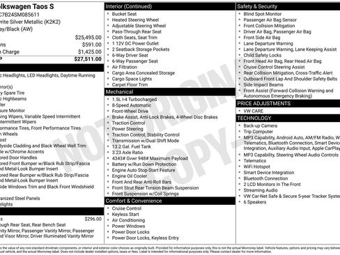 Used 2025 Volkswagen Taos S FWD image 1