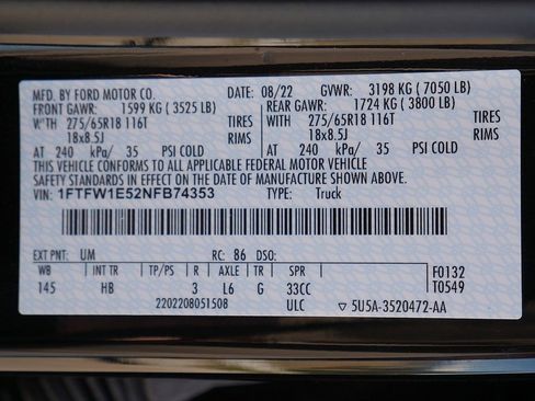 Used 2022 Ford F150 Lariat w/ Equipment Group 502A High image 83